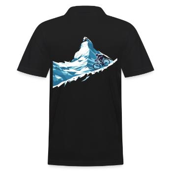 Matterhorn Radfahrer Rennrad Kunst Schweiz - Männer Poloshirt - Schwarz - Hinten - Kai (181cm)