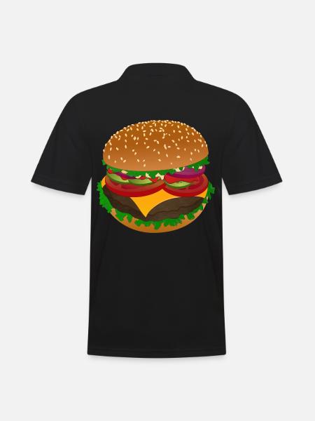 Leckerer Burger Genuss - Männer Poloshirt - Schwarz