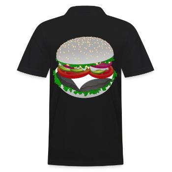 Burger-Style: Salad with a Bite - Men's Polo Shirt - black - Back - Kai (181cm)