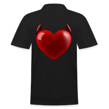 Herz Teufel - Männer Poloshirt - Schwarz - Hinten - Kai (181cm)