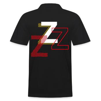 Alphabet Design Letter Z - Men's Polo Shirt - black - Back - Kai (181cm)