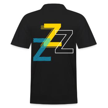 Alphabet Letter Z - Men's Polo Shirt - black - Back - Kai (181cm)