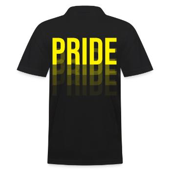 Gay Pride Typografie - Männer Poloshirt - Schwarz - Hinten - Kai (181cm)