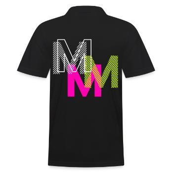 M Buchstabe - Männer Poloshirt - Schwarz - Hinten - Kai (181cm)