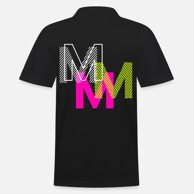 M Buchstabe - Männer Poloshirt - Schwarz