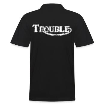 Trouble - Britisch Motorrad No. 1 Caferacer - Männer Poloshirt - Schwarz - Hinten - Kai (181cm)