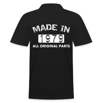 Geburtstag 40 Jahre T-Shirt Made in 1979 - Männer Poloshirt - Schwarz - Hinten - Kai (181cm)