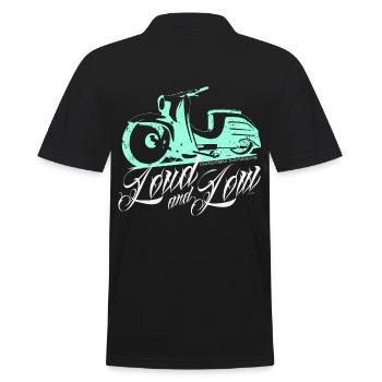 Simson Schwalbe KR 51 Loud and Low - Männer Poloshirt - Schwarz - Hinten - Kai (181cm)