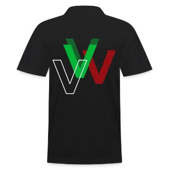 Letter V - Men's Polo Shirt - black - Back - Kai (181cm)