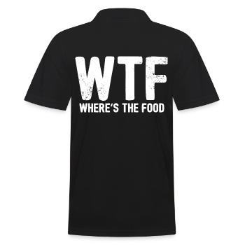 WTF - WHERES THE FOOD - Männer Poloshirt - Schwarz - Hinten - Kai (181cm)