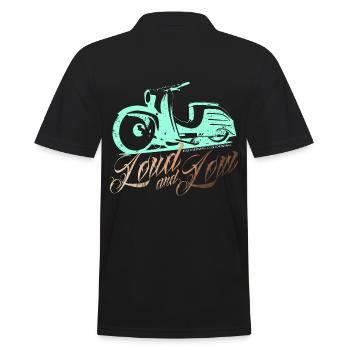 Simson Schwalbe KR51 - Loud and Low - Männer Poloshirt - Schwarz - Hinten - Kai (181cm)