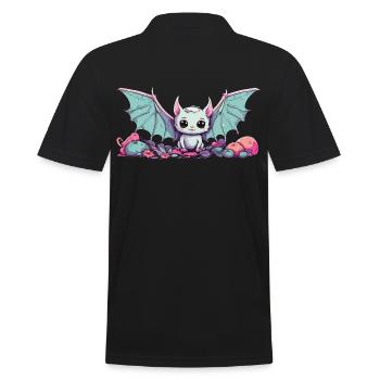 Gothic Kawaii Bat Anime Manga Design - Men's Polo Shirt - black - Back - Kai (181cm)