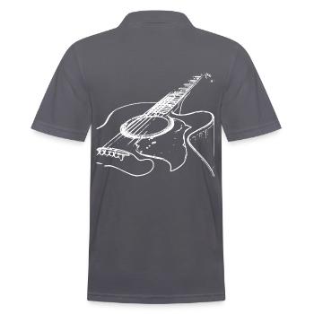 Akustische Gitarre - Musik Liebhaber - Männer Poloshirt - Anthrazit - Hinten - Nico (186cm)
