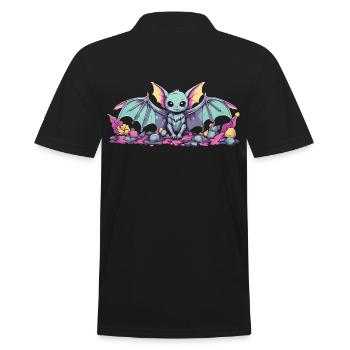 Kawaii Anime Goth Bat Pastel esthétique - Polo Homme - noir - Dos - Kai (181cm)