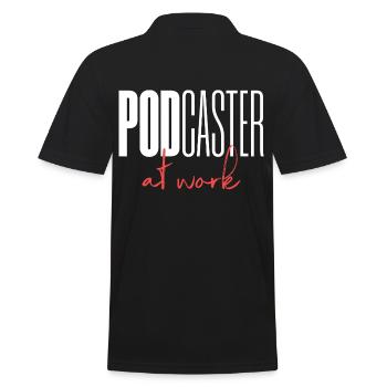 Podcaster Podcast at work - Men's Polo Shirt - black - Back - Kai (181cm)