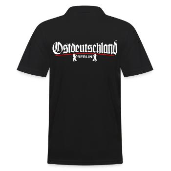 Ostdeutschland - BERLIN - Männer Poloshirt - Schwarz - Hinten - Kai (181cm)