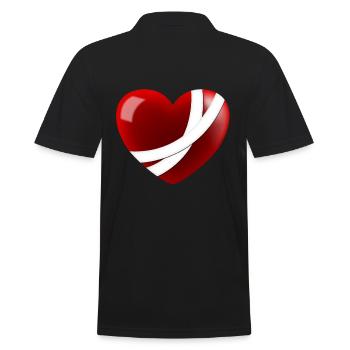 Wounded Heart - Men's Polo Shirt - black - Back - Kai (181cm)