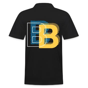 Anfangsbuchstabe B b - Männer Poloshirt - Schwarz - Hinten - Kai (181cm)
