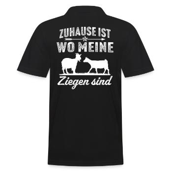 Zuhause ist wo meine ziegen sind - Männer Poloshirt - Schwarz - Hinten - Kai (181cm)