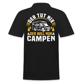 der tut nix der will nur campen camper wohnmobil - Männer Poloshirt - Schwarz - Hinten - Kai (181cm)