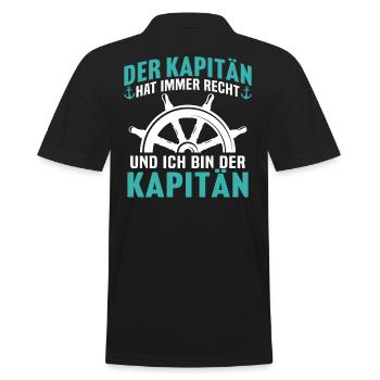 Kapitän boot t-shirt bootskapitän seemann geschenk - Männer Poloshirt - Schwarz - Hinten - Kai (181cm)