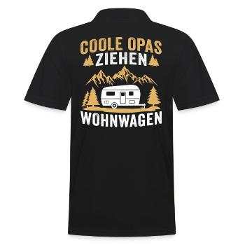 Coole opas ziehen wohnwagen rentner camping - Männer Poloshirt - Schwarz - Hinten - Kai (181cm)
