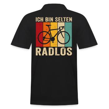 ich bin selten radlos fahrradfahrer fahrrad - Männer Poloshirt - Schwarz - Hinten - Kai (181cm)