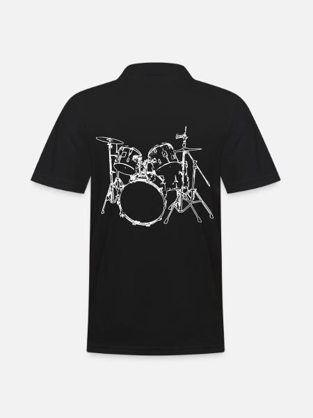 Batterie - Batteur - Polo Homme - noir