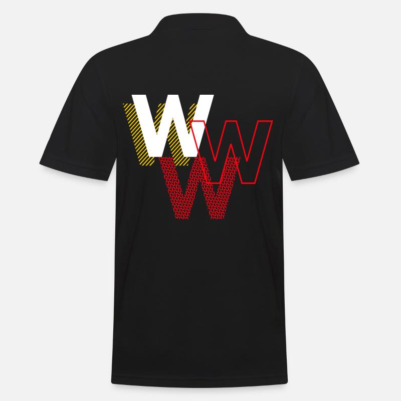 W w w - Männer Poloshirt - Schwarz