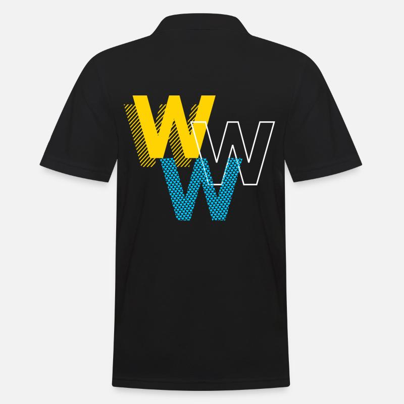 W Lettering Design Geschenke - Männer Poloshirt - Schwarz