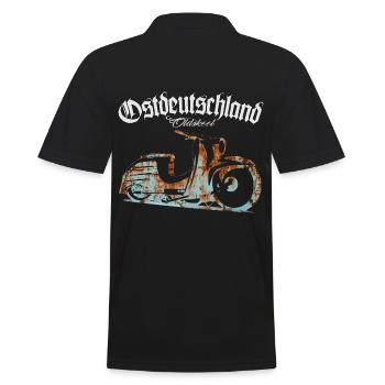 Simson Schwalbe - Ostdeutschland - Oldskool - Männer Poloshirt - Schwarz - Hinten - Kai (181cm)