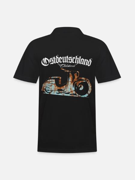 Simson Schwalbe - Ostdeutschland - Oldskool - Männer Poloshirt - Schwarz