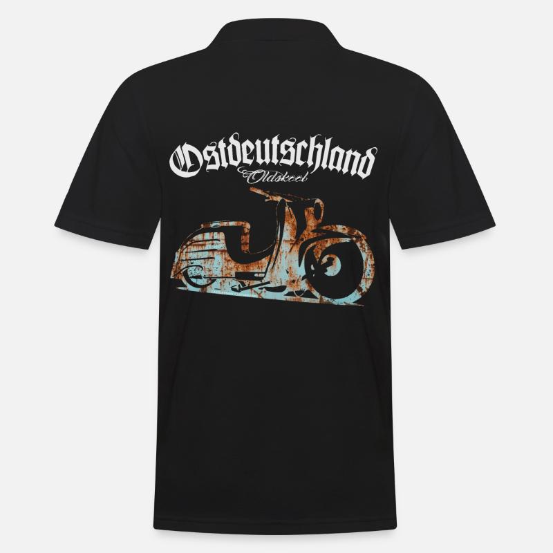 Simson Schwalbe - Ostdeutschland - Oldskool - Männer Poloshirt - Schwarz
