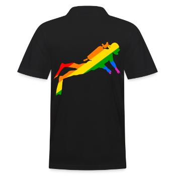Plongeur arc-en-ciel - Polo Homme - noir - Dos - Kai (181cm)