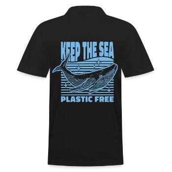 Gardez la mer sans plastique Environnement de baleine Mer - Polo Homme - noir - Dos - Kai (181cm)