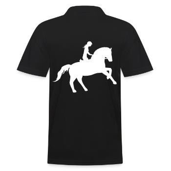 Reitsport Eleganz - Männer Poloshirt - Schwarz - Hinten - Kai (181cm)