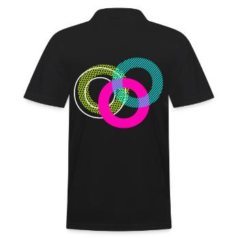 Buchstabe O - Männer Poloshirt - Schwarz - Hinten - Kai (181cm)