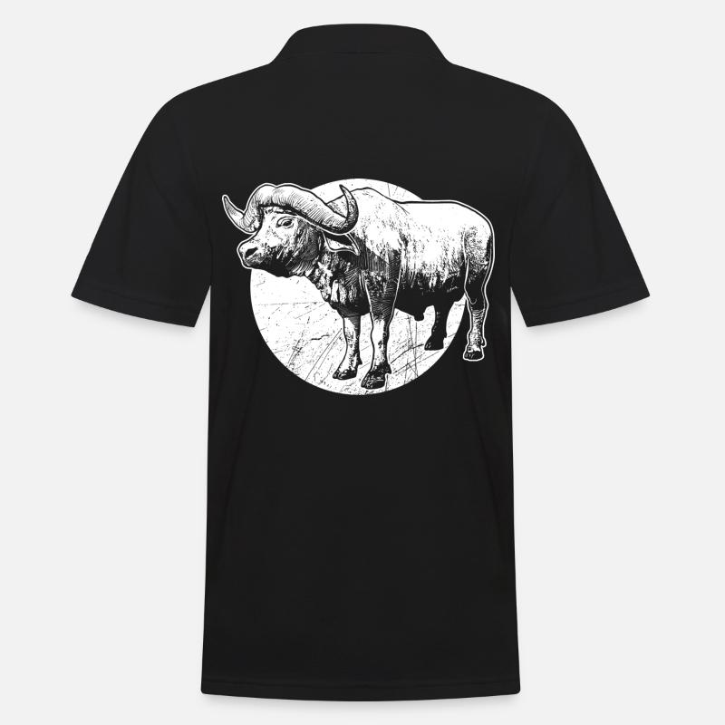 Büffel - Männer Poloshirt - Schwarz