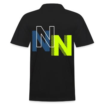 N Buchstabe - Männer Poloshirt - Schwarz - Hinten - Kai (181cm)