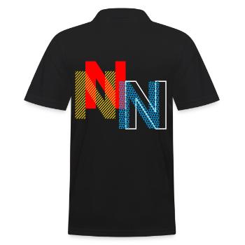 Letter N - Men's Polo Shirt - black - Back - Kai (181cm)