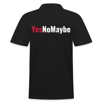 Yes No Maybe Engagement Love Gift - Men's Polo Shirt - black - Back - Kai (181cm)
