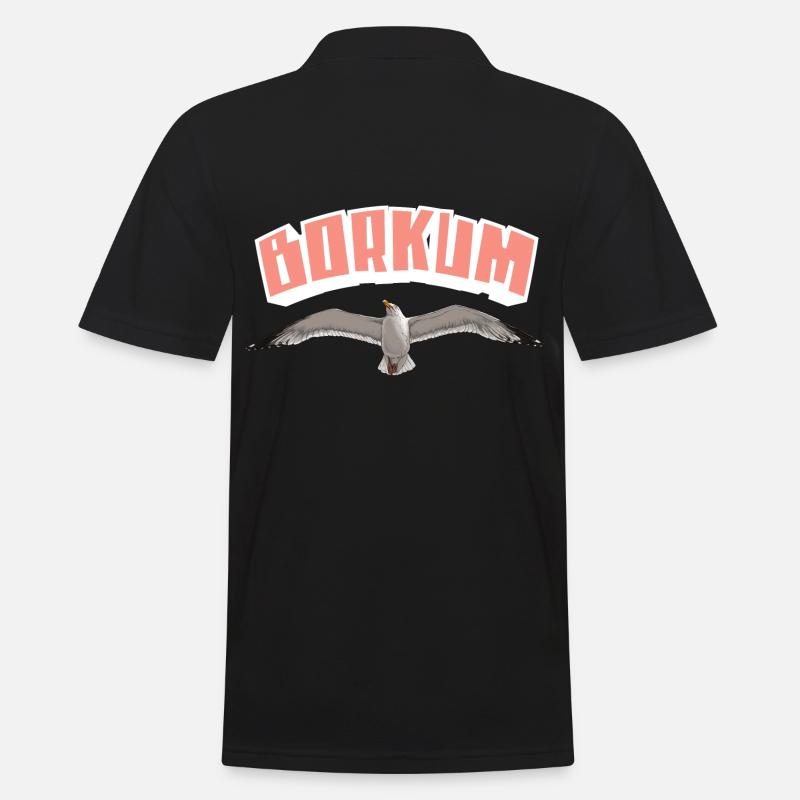 Borkum Möwe - Männer Poloshirt - Schwarz