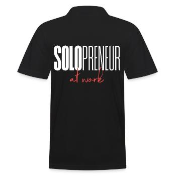 Solopreneur at work - Männer Poloshirt - Schwarz - Hinten - Kai (181cm)