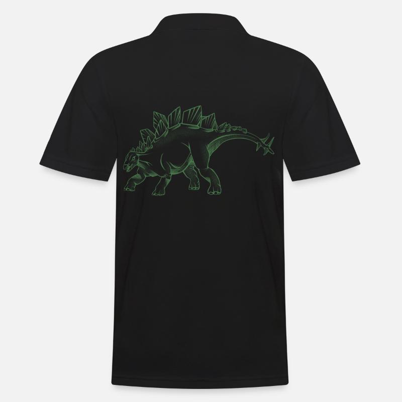 Stegosaurus - Männer Poloshirt - Schwarz