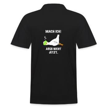 Ente lustig faul Spruch - Männer Poloshirt - Schwarz - Hinten - Kai (181cm)