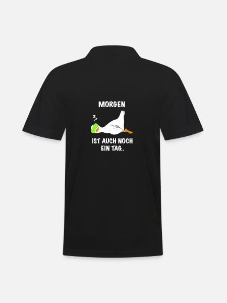 Ente lustig faul Spruch - Männer Poloshirt - Schwarz