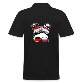 Pole Deutschland Polen - Männer Poloshirt - Schwarz - Hinten - Kai (181cm)