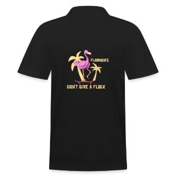 Flamingo Summer Design with slogan - Men's Polo Shirt - black - Back - Kai (181cm)