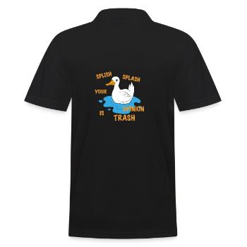 Funny duck saying - Men's Polo Shirt - black - Back - Kai (181cm)