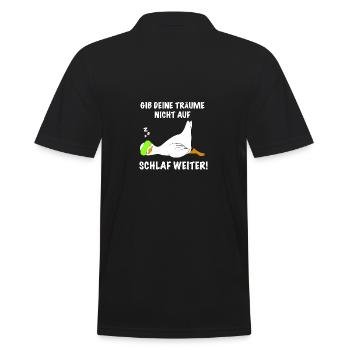 Ente lustig faul Spruch - Männer Poloshirt - Schwarz - Hinten - Kai (181cm)